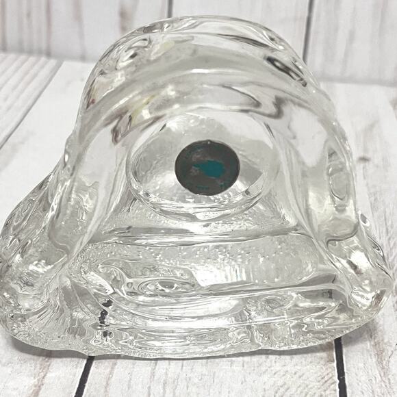 Vintage 1990's PartyLite Crystal Dolphin Votive Tealight Candle Holder 4" - Picture 7 of 10